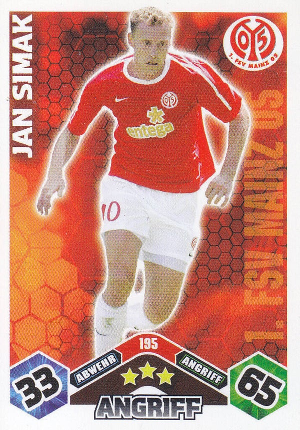 Jan Simak / FSV Mainz 05 / Topps Match Attax 2010 / Basis Karte / Nr.195