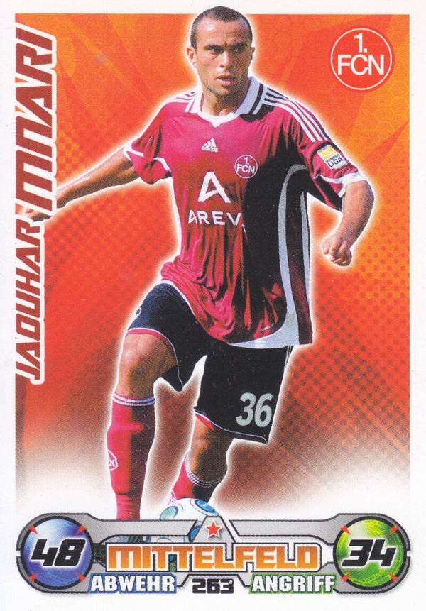 Jaouhar Mnari / 1.FC Nürnberg / Topps Match Attax 2009 / Basis Karte / Nr. 263