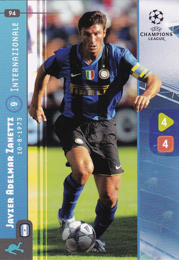 Javier Adelmar Zanetti / Inter Mailand / Panini Champions League 2008 / Basis Karte / Nr. 94