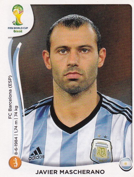 Javier Mascherano - Argentinien - Panini WM 2014 - Basis Bild - Nr. 421