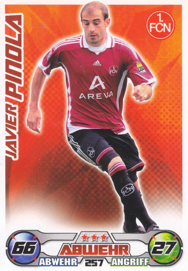 Javier Pinola / 1.FC Nürnberg / Topps Match Attax 2009 / Basis Karte / Nr.257