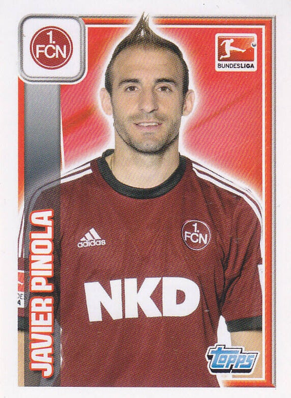 Javier Pinola / 1.FC Nürnberg / Topps Bundesliga 2013 / Basis Bild / Nr.219