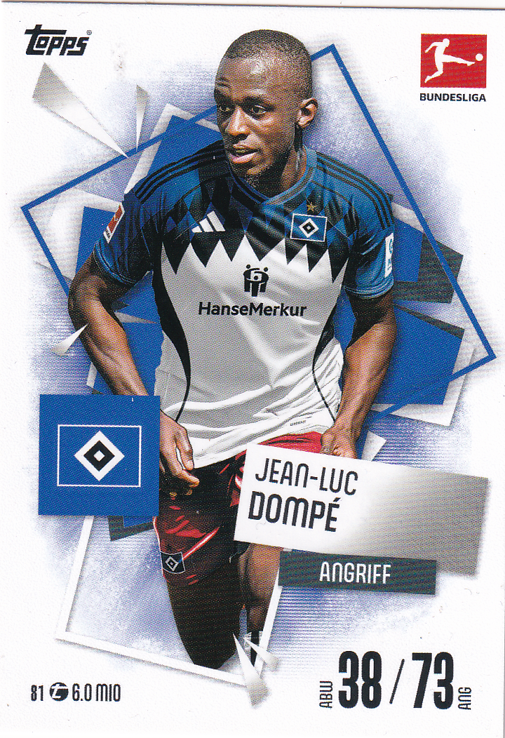 Jean-Luc Dompe - Hamburger SV - Topps Match Attax 2025 - Basis Karte - Nr. 81