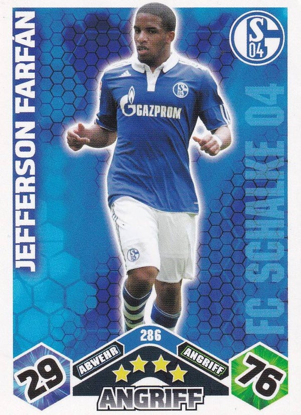 Jefferson Farfan / FC Schalke 04 / Topps Match Attax 2010 / Basis Karte / Nr. 286