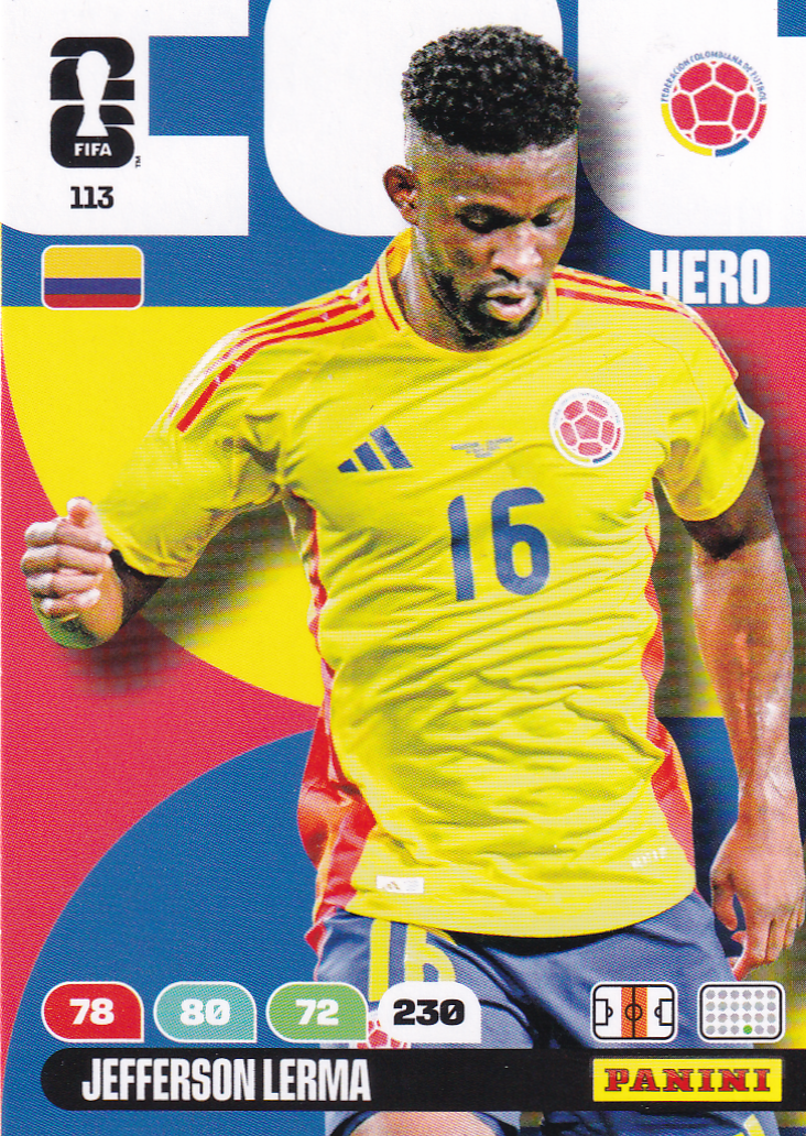 Jefferson Lerma - Kolumbien - Panini WM 2026 - Hero - Nr. 113
