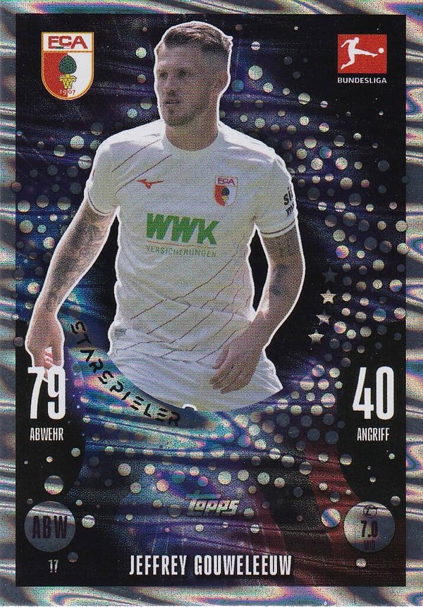 Jeffrey Gouweleeuw / FC Augsburg / Topps Match Attax 2024 / Star-Spieler / Nr. 17