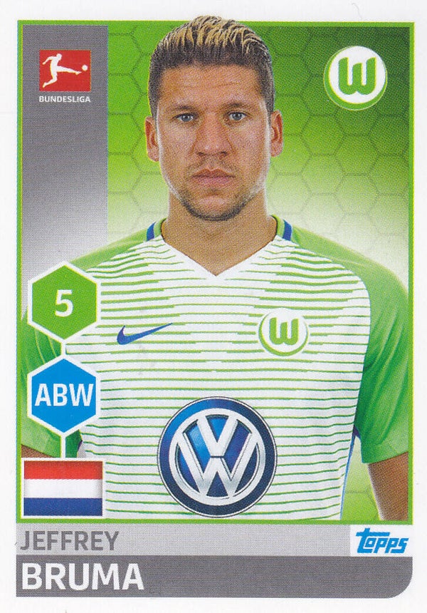 Jeffrey Bruma - VFL Wolfsburg - Topps Bundesliga 2017 - Basis Bild - Nr. 263