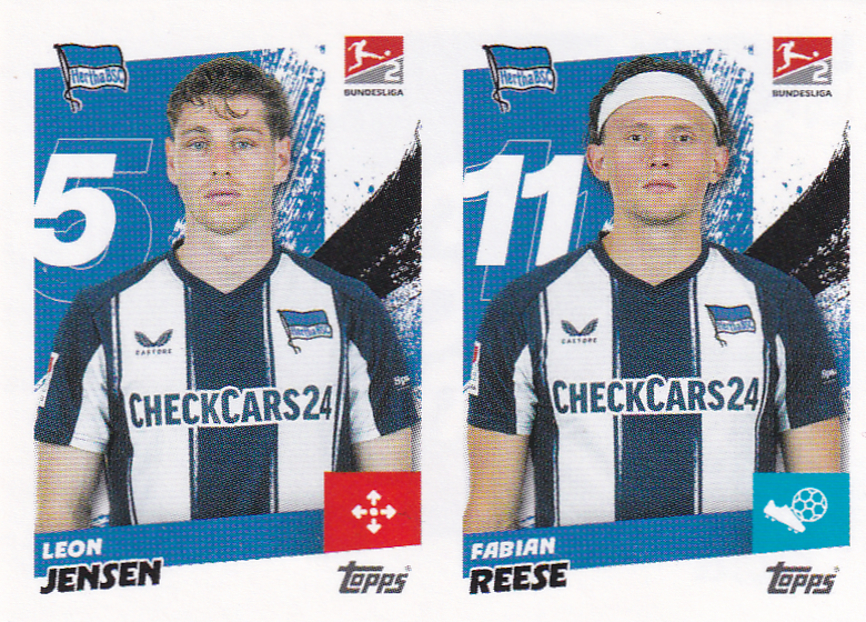 Leon Jensen & Fabian Reese - Hertha BSC Berlin - Topps Bundesliga 2025 - Doppelbild - Nr. 303