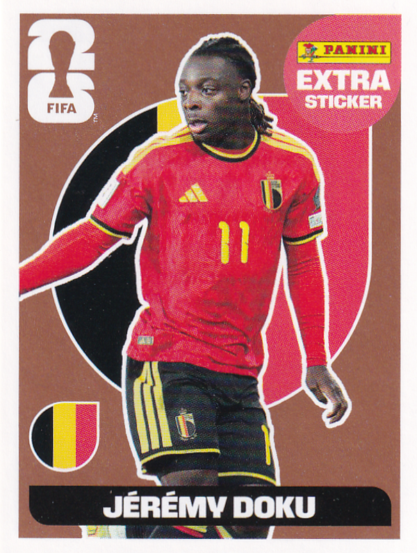 Jeremy Doku - Belgien - Panini WM 2026 - Extra Sticker Bronze - JD