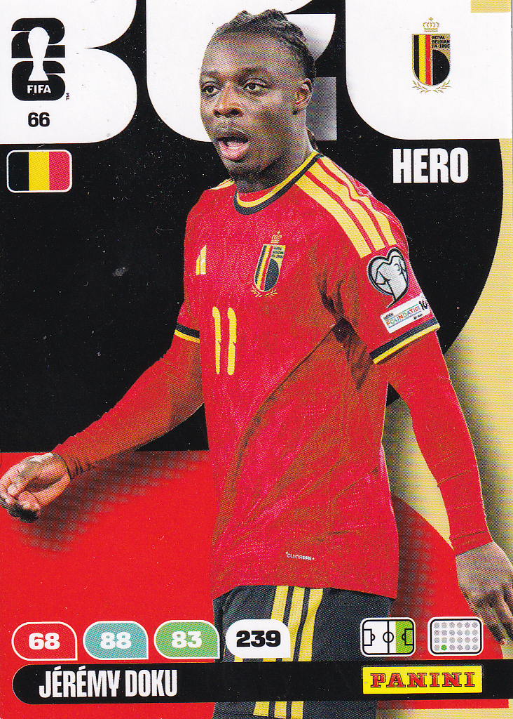 Jeremy Doku - Belgien - Panini WM 2026 - Hero - Nr. 66
