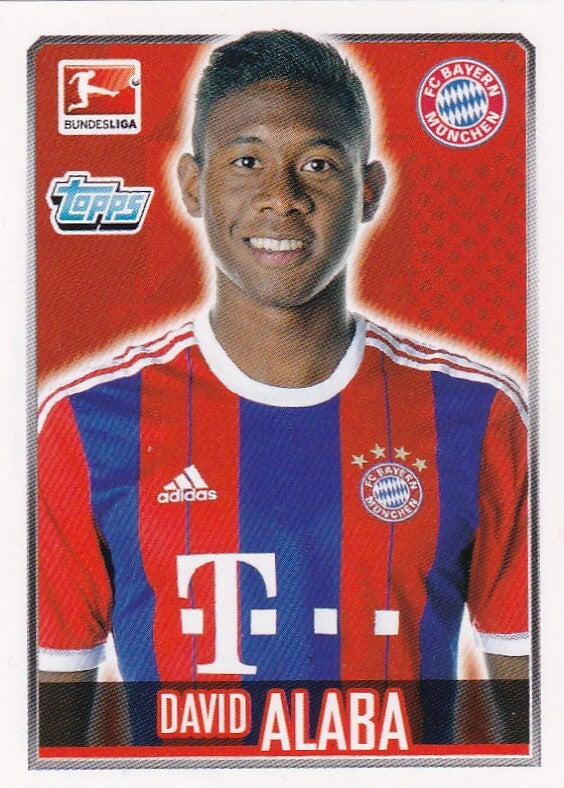 David Alaba / FC Bayern München / Topps Bundesliga 2014 / Basis Bild / Nr. 205