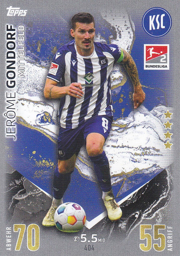 Jerome Gondorf - Karlsruher SC - Topps Match Attax 2023 - Basis Karte - Nr. 404
