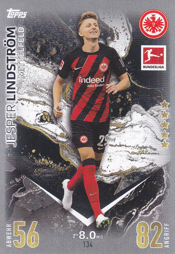 Jesper Lindström / Eintracht Frankfurt / Topps Match Attax 2023 / Basis Karte / Nr.134