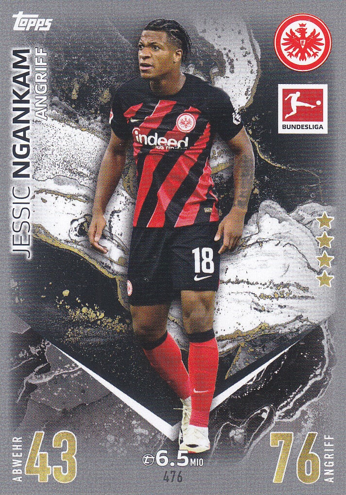 Jessic Ngankam / Eintracht Frankfurt / Topps Match Attax Extra 2023 / Basis Karte / Nr. 476