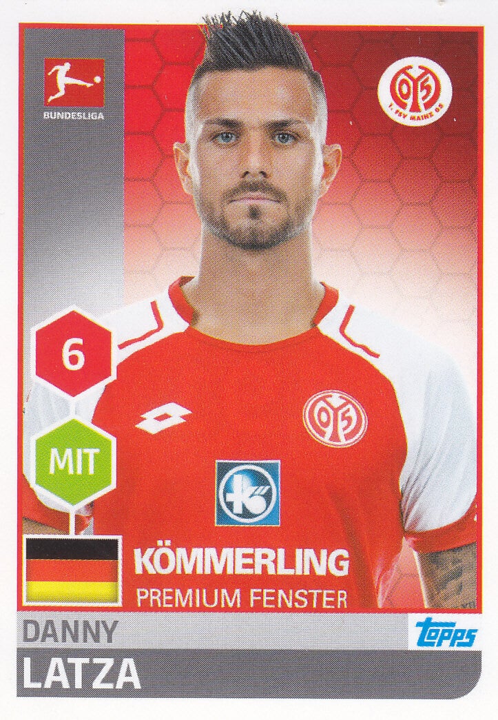 Danny Latza / 1.FSV Mainz 05 / Topps Bundesliga 2017 / Basis Bild / Nr. 191