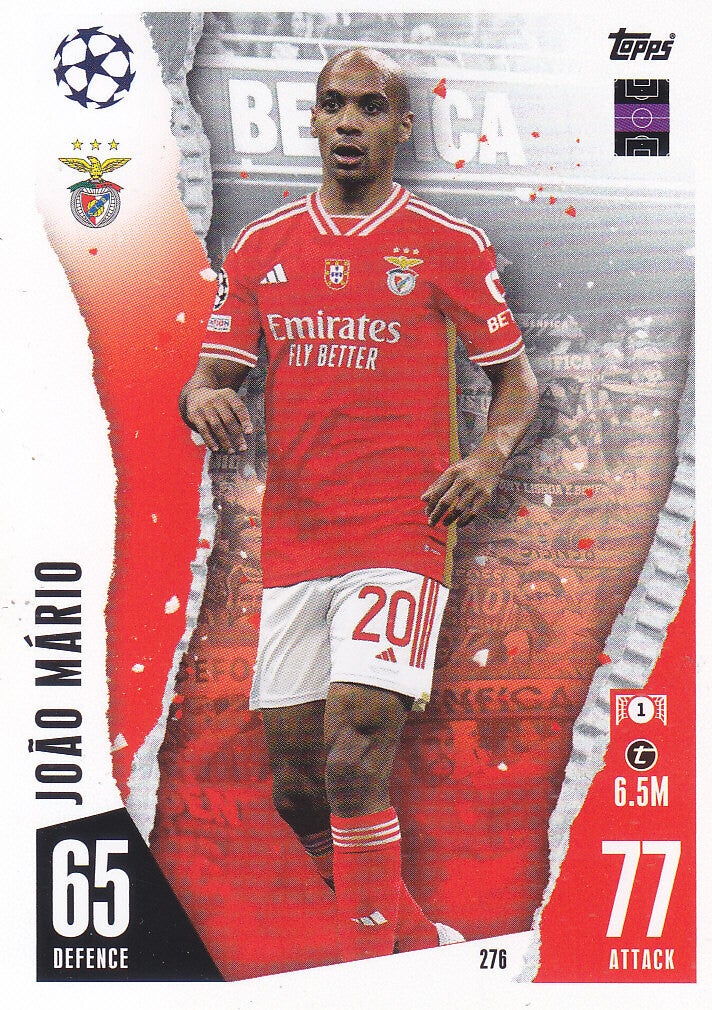 Joäo Mario / Benfica Lissabon / Topps Champions League 2023 / Basis Karte / Nr. 276