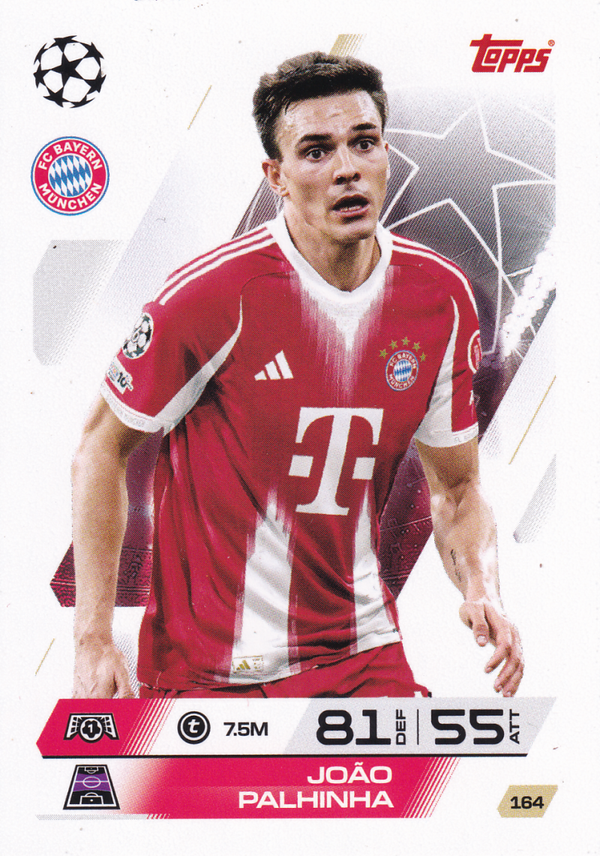 Joäo Palhinha - FC Bayern München - Topps Champions League 2025 - Basis Karte - Nr. 164