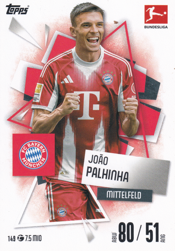 Joäo Palhinha - FC Bayern München - Topps Match Attax 2025 - Basis Karte - Nr. 149