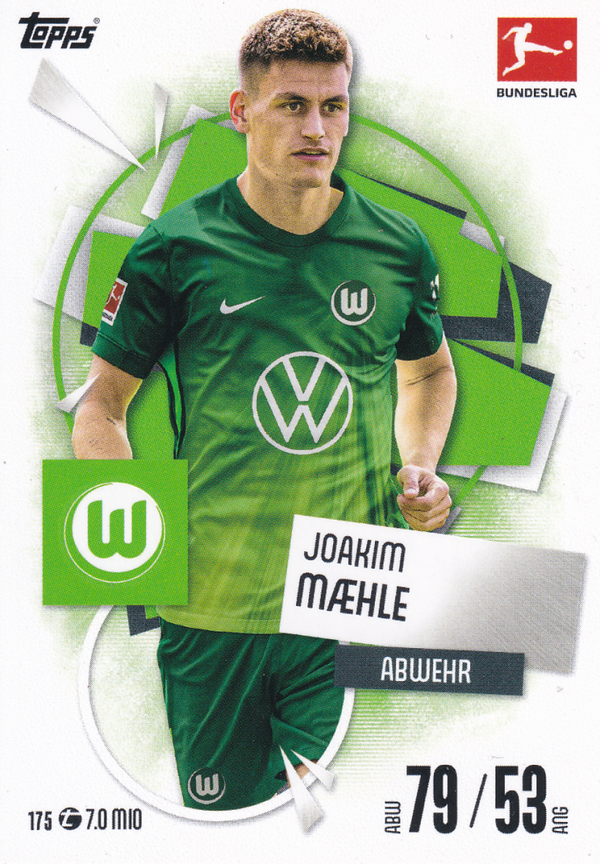 Joakim Maehle - VFL Wolfsburg - Topps Match Attax 2025 - Basis Karte - Nr. 175