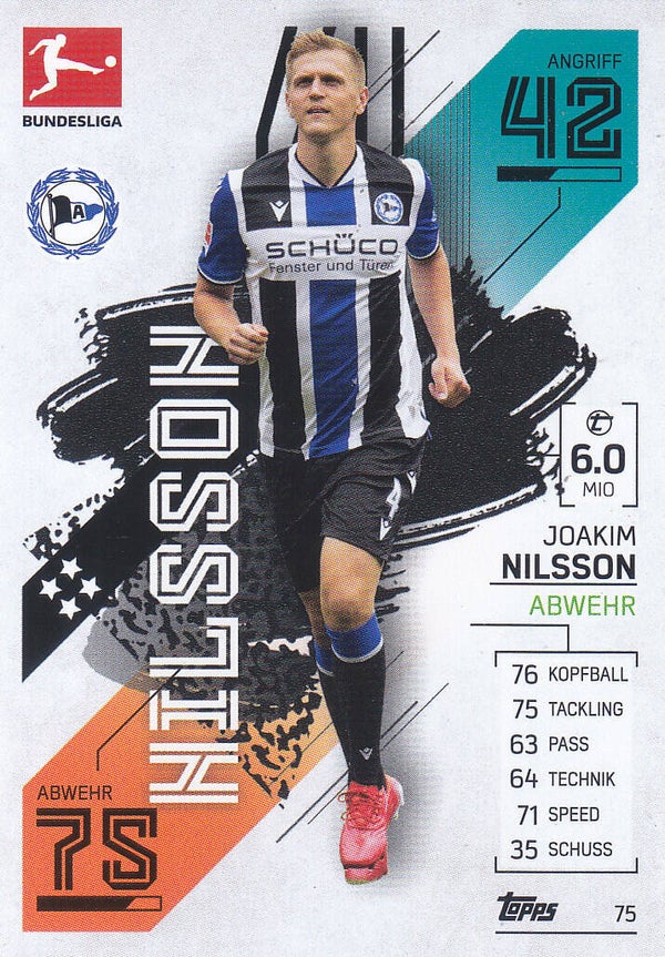 Joakim Nilsson / Arminia Bielefeld / Topps Match Attax 2021 / Basis Karte / Nr. 75