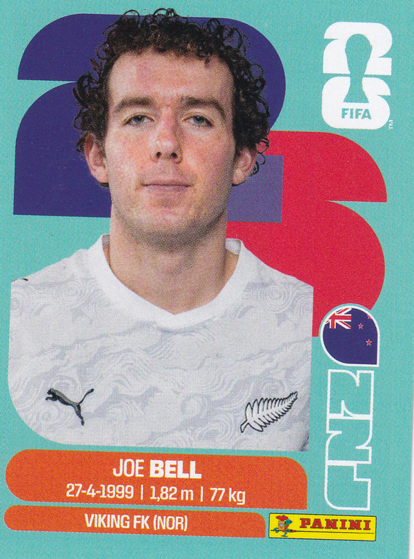 Joe Bell - Neuseeland - Panini WM 2026 - Basis Bild - NZL10