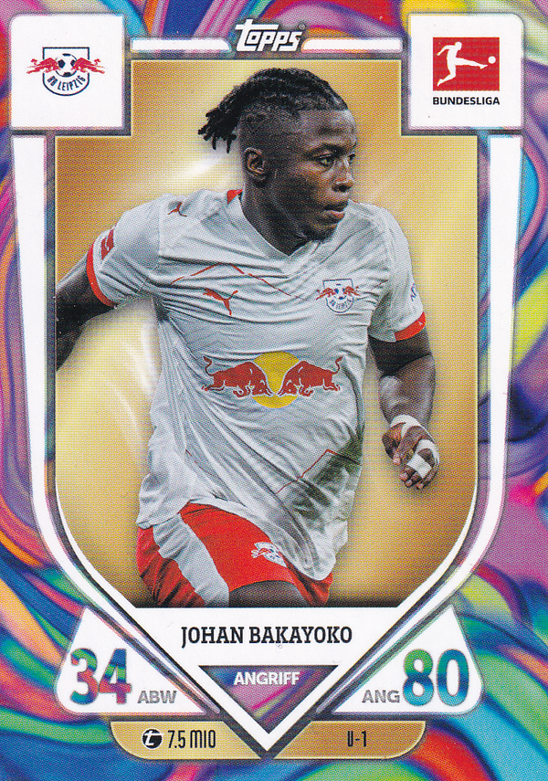Johan Bakayoko - RB Leipzig - Topps Match Attax 2025 - Purple Edition - Nr. U-1