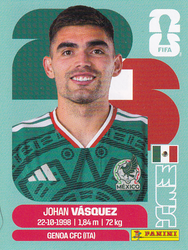 Johan Vasquez -Mexico - Panini WM 2026 - Basis Bild - MEX3