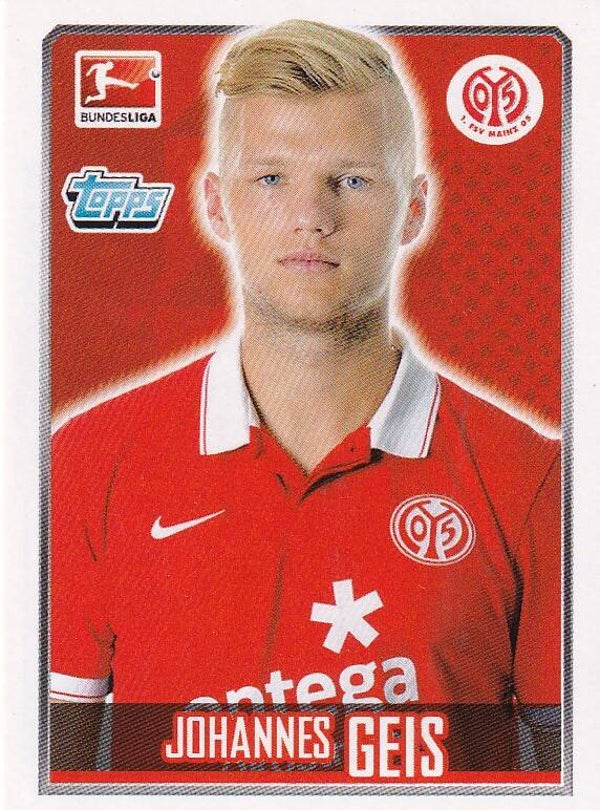 Johannes Geis / 1.FSV Mainz 05 / Topps Bundesliga 2014 / Basis Bild / Nr. 180