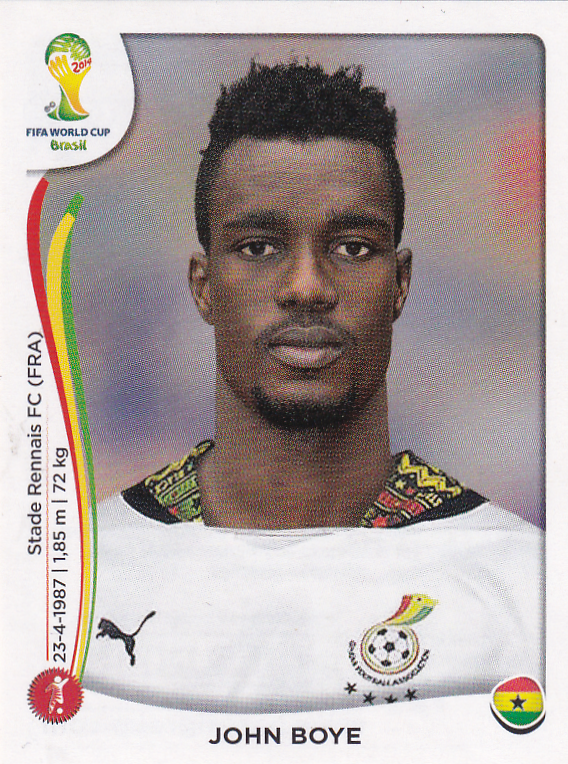 John Boye - Ghana - Panini WM 2014 - Basis Bild - Nr. 533