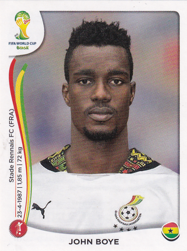 John Boye - Ghana - Panini WM 2014 - Basis Bild - Nr. 533