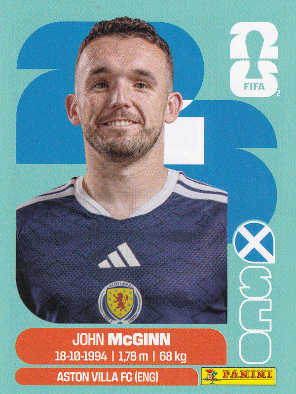 John McGinn - Schottland - Panini WM 2026 - Basis Bild - SCO17