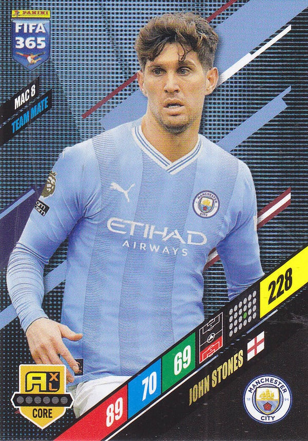 John Stones / Manchester City / Panini Fifa 365 Jahr 2024 / Team Mate / Icon Core / Nr. MAC 8