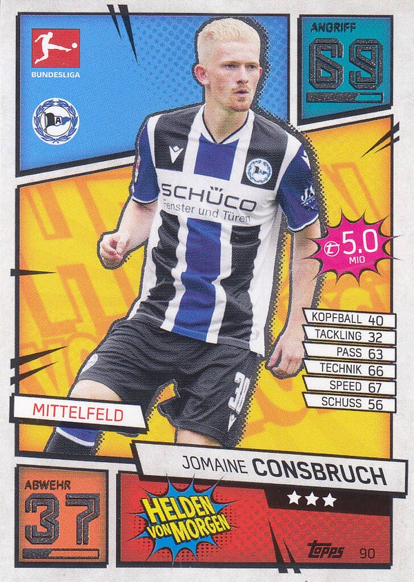 Jomaine Consbruch / Arminia Bielefeld / Topps Match Attax 2021 / Helden von Morgen / Nr.90