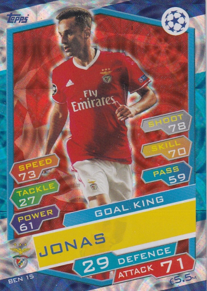 Jonas - Benfica Lissabon - Topps Champions League 2016 - Goal King - Nr. BEN 15