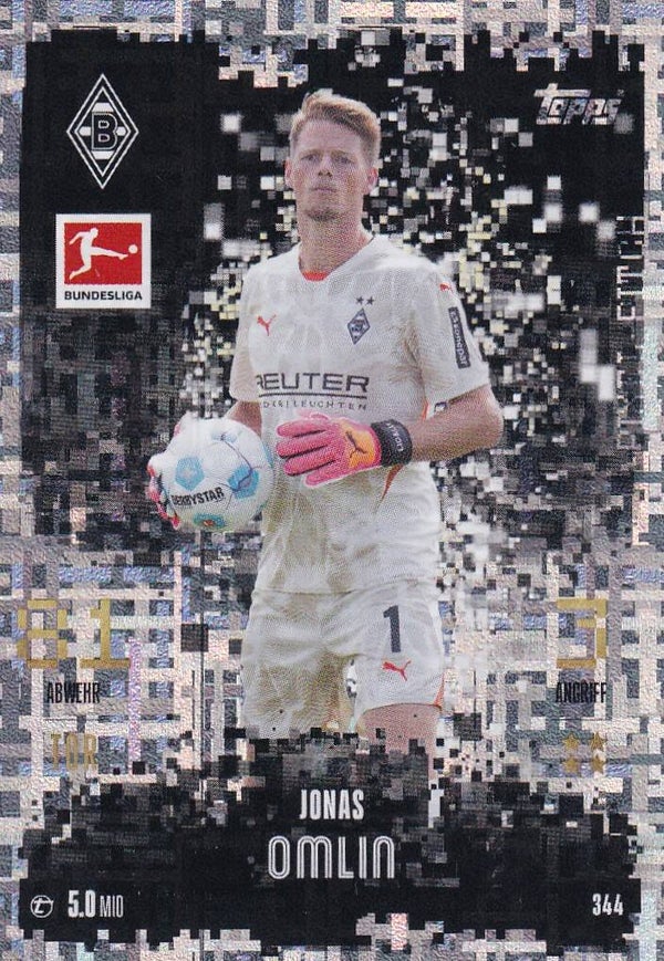 Jonas Omlin / Borussia Mönchengladbach / Topps Match Attax 2024 / Black Pixel Pitch / Nr. 344