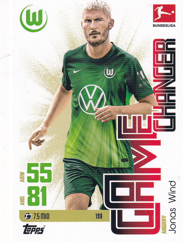 Jonas Wind - VFL Wolfsburg - Topps Match Attax 2025 - Game Changer - Nr. 198