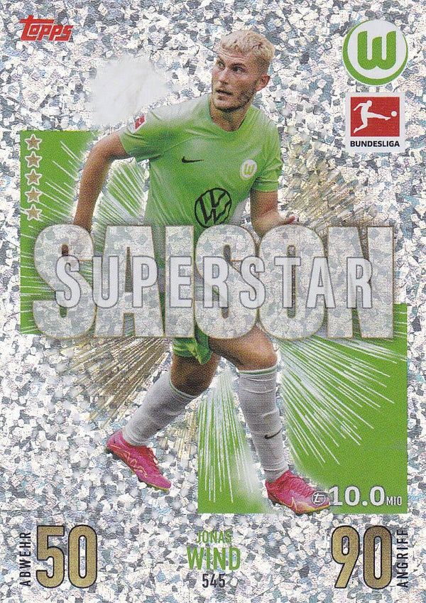 Jonas Wind / VFL Wolfsburg / Topps Match Attax Extra 2023 / Saison Super Star / Nr. 545