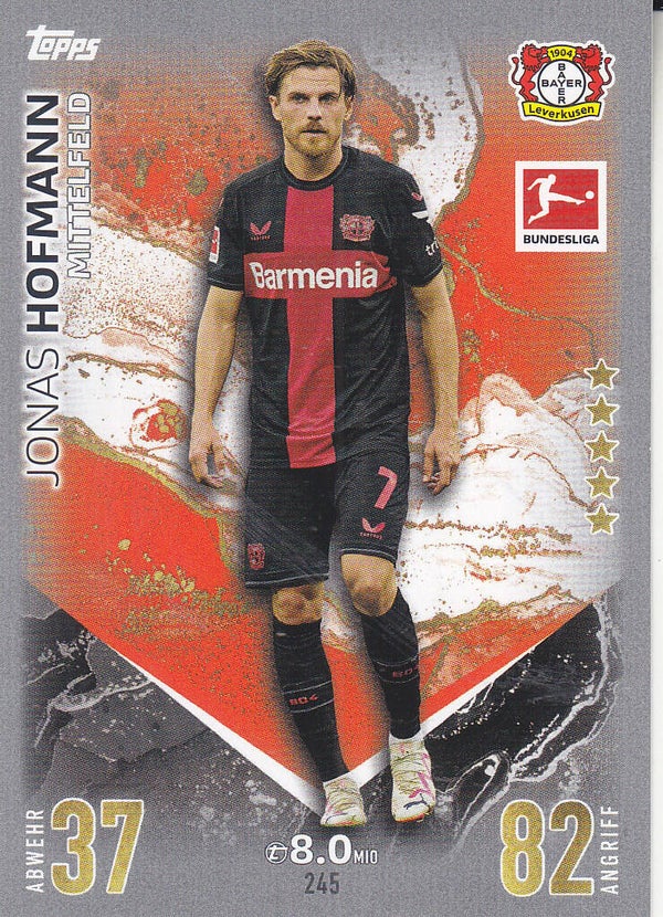 Jonas Hofmann / Bayer 04 Leverkusen / Topps Match Attax 2023 / Basis Karte / Nr.245
