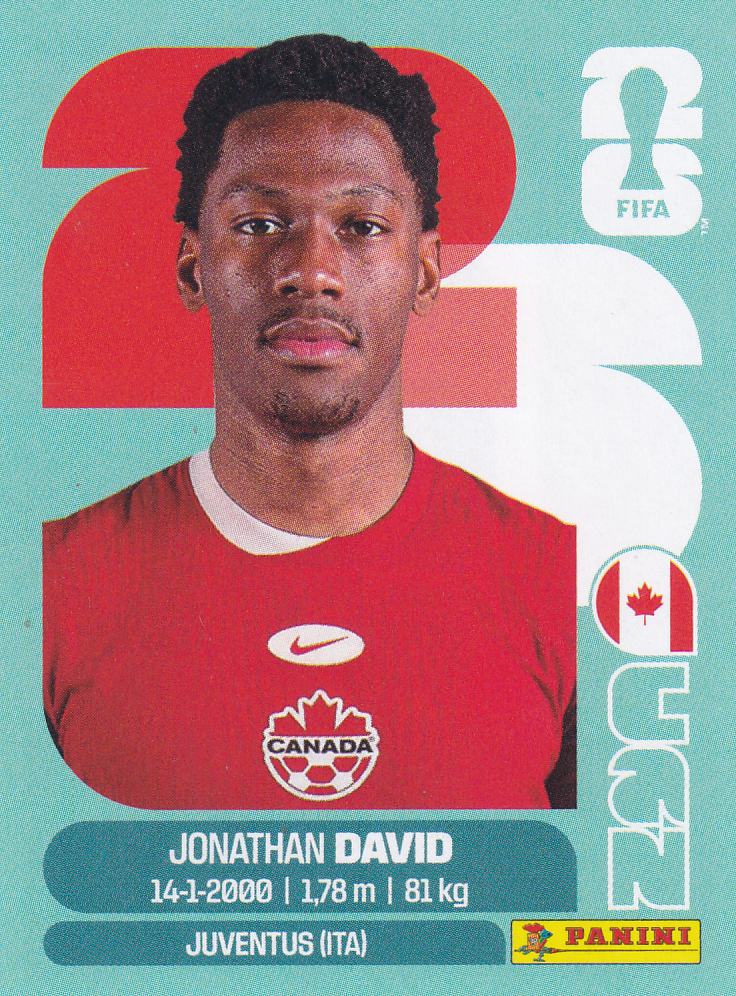 Jonathan David - Canada - Panini WM 2026 - Basis Bild - CAN20