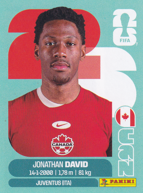 Jonathan David - Canada - Panini WM 2026 - Basis Bild - CAN20