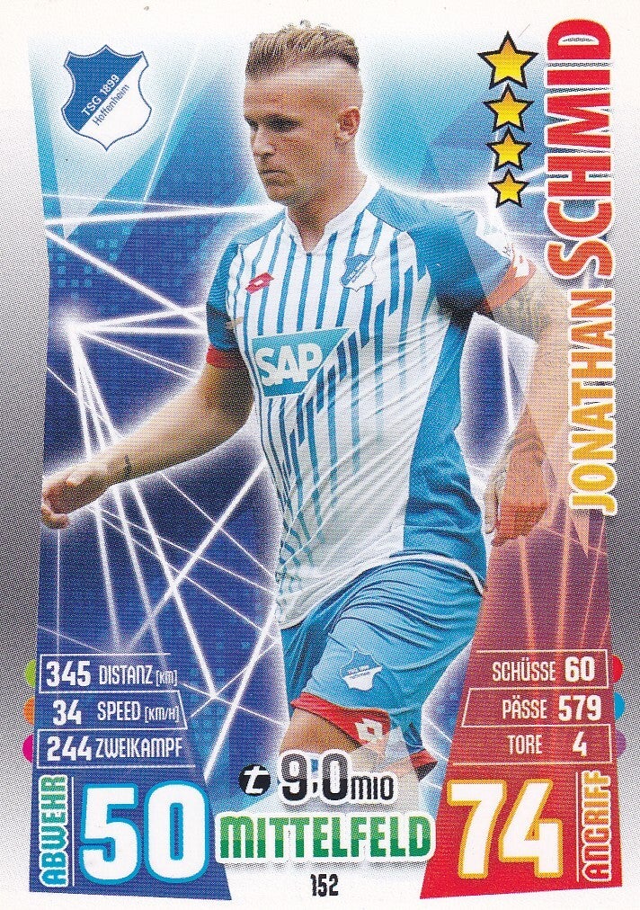 Jonathan Schmid - TSG 1899 Hoffenheim - Topps Match Attax 2015 - Basis Karte - Nr. 152