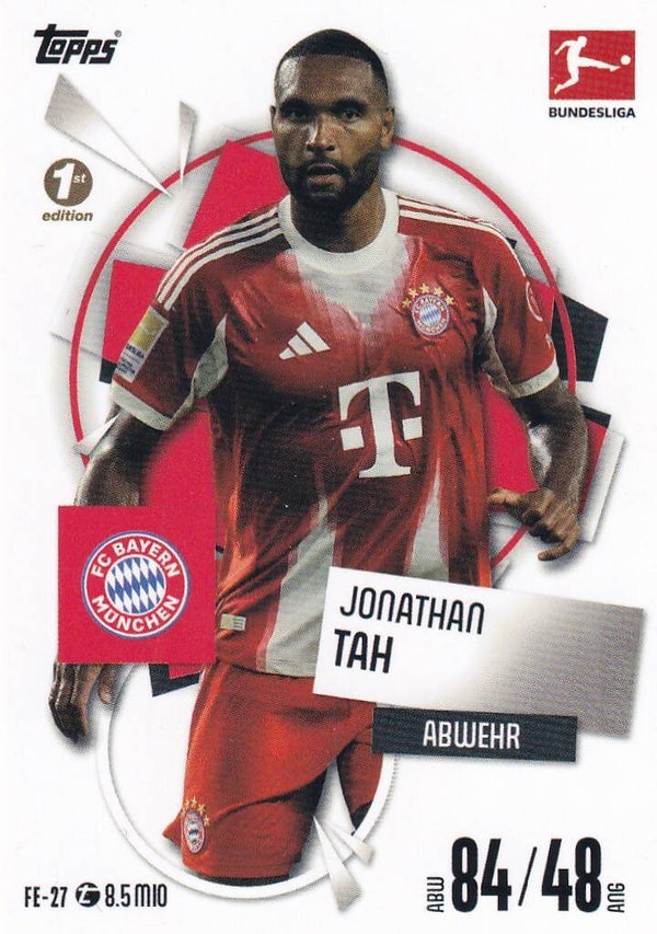 Jonathan Tah - FC Bayern München - Topps Match Attax 2025 - Basis Karte - Nr. FE-27