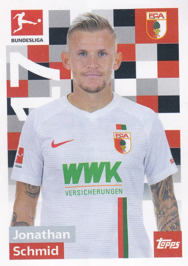 Jonathan Schmid / FC Augsburg / Topps Bundesliga 2018 / Basis Bild / Nr.14
