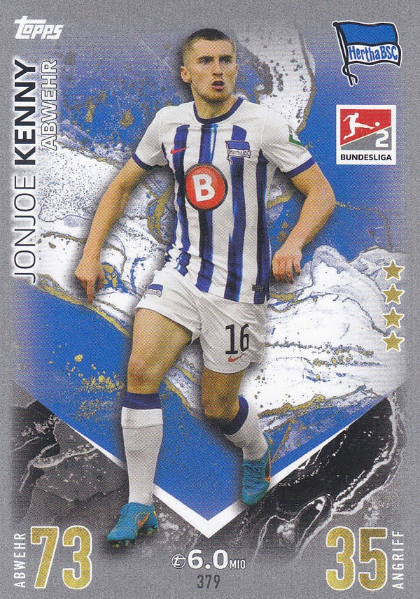 Jonjoe Kenny / Hertha BSC Berlin / Topps Match Attax 2023 / Basis Karte 2.Bundesliga / Nr.379