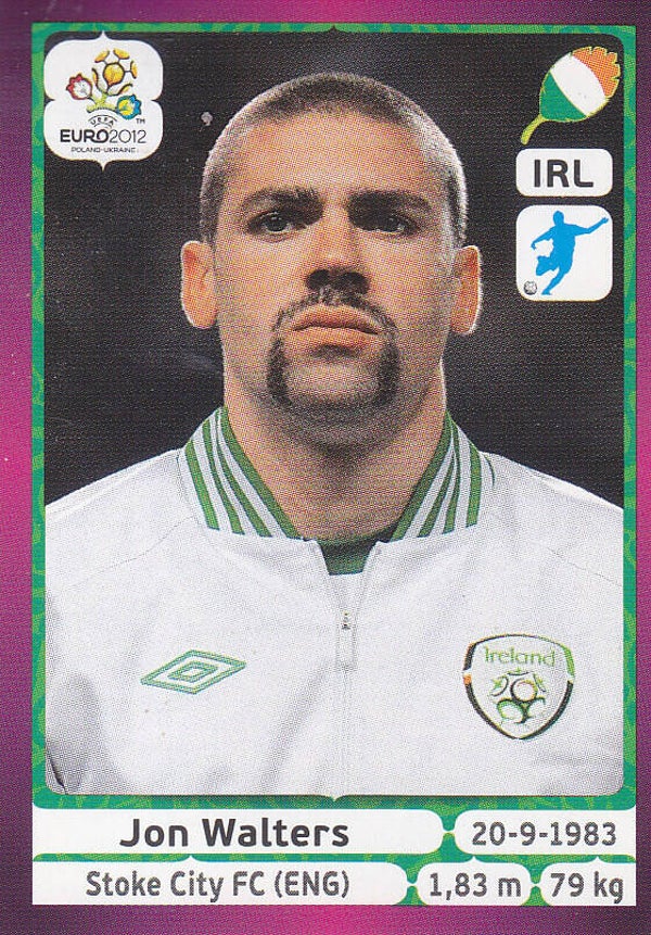Jon Walters / Irland / Panini EM 2012 / Basis Bild / Nr. 363