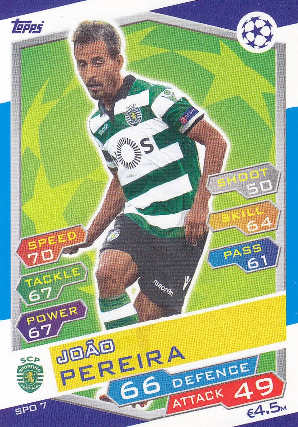Joäo Pereira / Sporting Lissabon -  Topps Champions League 2016 - Basis Karte - Nr. SPO7