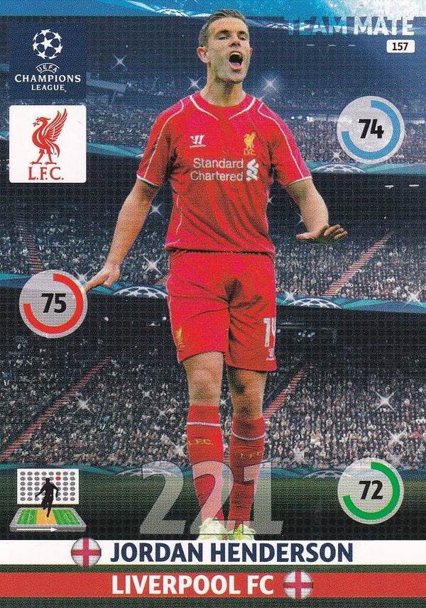 Jordan Henderson / FC Liverpool / Panini Champions League 2014 / Team Mate / Nr. 157