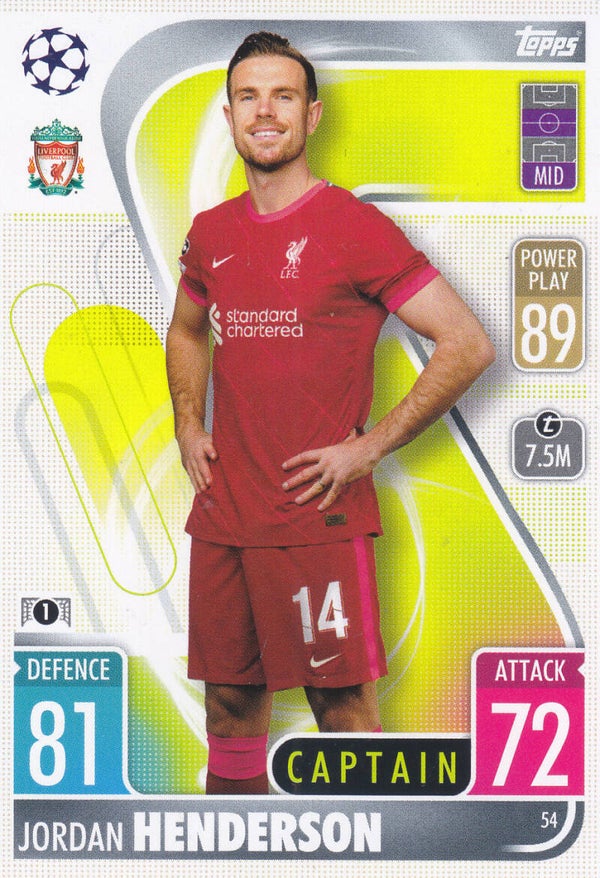Jordan Henderson / FC Liverpool / Topps Champions League 2021 / Captain / Nr. 54