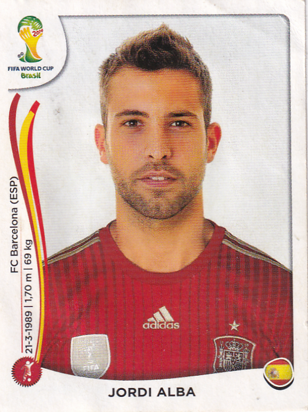 Jordi Alba - Spanien - Panini WM 2014 - Basis Bild - Nr. 115