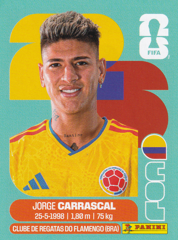 Jorge Carrascal - Kolumbien - Panini WM 2026 - Basis Bild - COL16